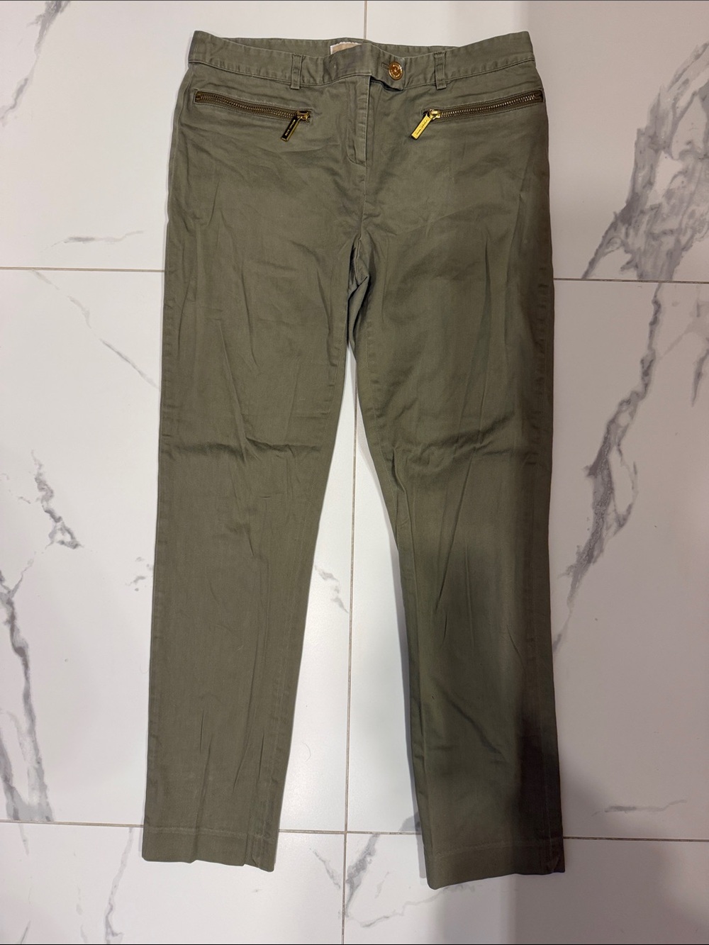 MICHAEL Michael Kors Olive Green Zip-Pocket Chinos
